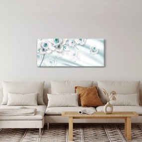 Obraz - Tyrkysové kvety ruží (120x50 cm)