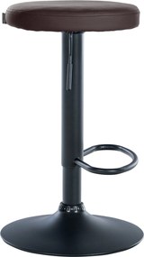 Barová stolička Ponte - koženka, čierny rám - Hnedá