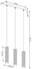 Sollux SL.1537 - Luster na lanku KARBON 3xGU10/10W/230V biela