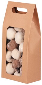 Tekvica potiahnutá látkou mix béžová, plast, 24 ks, pr. 4 cm
