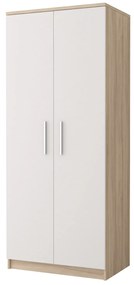 Šatníková skriňa Oleg III (biela + dub sonoma). Vlastná spoľahlivá doprava až k Vám domov. 1071597