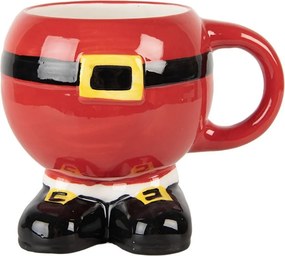 Červený keramický hrnček Santa Claus - 14 * 11 * 11 cm / 400 ml
