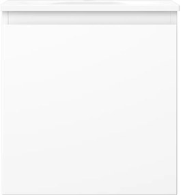 Mexen Orio, kúpeľňová skrinka 45 cm s umývadlom Vela, 1 zásuvka, biela matná, 91A10-04547-1-BF01-W23M01