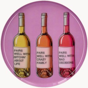 Ručne vyrobený dekoračný podnos Love Trays, Motive: Wine Bottles