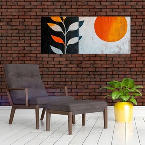 Obraz - Abstrakcia rastliny a slnka (120x50 cm)