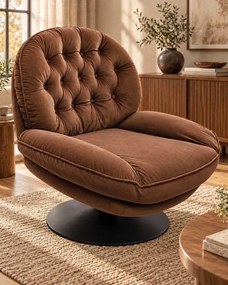 LuxuryForm DESIGN Relaxačné otočné kreslo LUNA - hnedé
