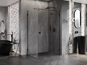 Mexen Lunar T výklopný sprchový kút pravý 120 x 70 cm, číre sklo, čierna matná, 834T-120-070-70-00-P