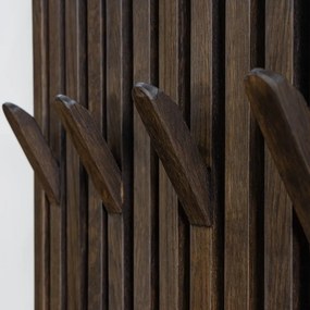 Tmavohnedý vešiakový panel z dubového dreva 46x100x8 cm Parco – Spinder Design