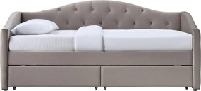 Čalúnená posteľ Aloha so zásuvkami 90x200 cm béžová
