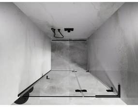 Mexen, Mexen Lunar L výklopné pravé sprchové dvere 95 cm, priehľadné, pištoľovo sivá kartáčovaná - 834L-095-000-66-00-P