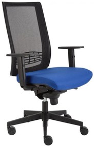 ALBA -  ALBA Kancelárska stolička KENT SIEŤ black &amp; white čalúnenie KOŽENKA