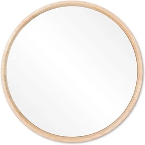 Nástenné zrkadlo s rámom z masívneho dubového dreva Gazzda Look, ⌀ 22 cm