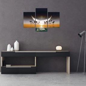 Obraz - Mesiac nad palmami (90x60 cm)