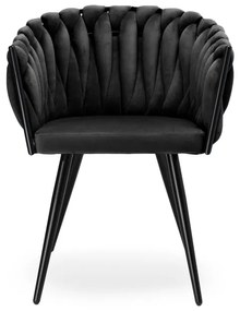 Jedálenská stolička ASTON zamatová, čierna