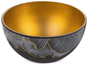 DEKORAČNÁ SKLENENÁ MISKA LIMITED COLLECTION PEONIA 25X13 CM ČIERNA/ZLATÁ
