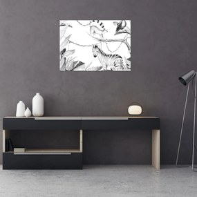 Obraz - Akvarelová džungľa (70x50 cm)