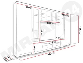 Obývacia stena Merasoja (dub sonoma + biela) . Vlastná spoľahlivá doprava až k Vám domov. 1104561