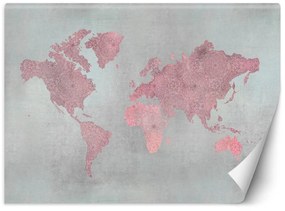 Gario Fototapeta Ružová mapa kontinentov - Andrea Haase Materiál: Vliesová, Rozmery: 200 x 140 cm