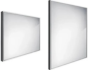 Čierne LED zrkadlo do kúpeľne Nimco 80x70 cm IP 44 ZPC 13003-90