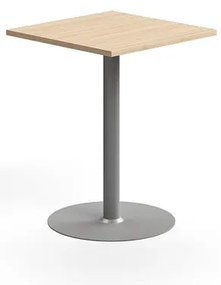 Barový stôl VERTICUS, 700x700x900 mm, dub/strieborná