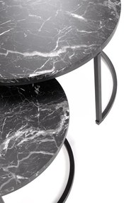 KONFERENČNÝ STOLÍK DAVINO ČIERNY MRAMOR + ČIERNY