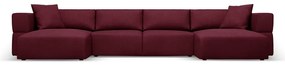 Vínovočervená rohová pohovka do "U" Esther - Milo Casa