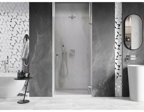 Mexen, Mexen Lunar-B výklopné pravé sprchové dvere 75 cm, priehľadné, chróm - 832-075-000-01-00-P