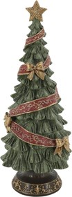Zelený vianočný stromček so stuhou a mašľami Noël Tree z polyresinu – Ø15*40 cm