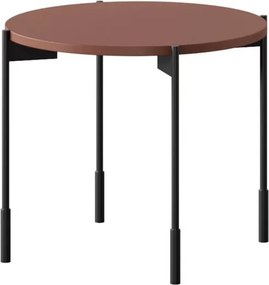 Okrúhly konferenčný stolík Sonatia 45 cm na kovových nohách - burgund