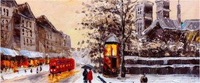Obraz - Maľba zimného mesta (120x50 cm)