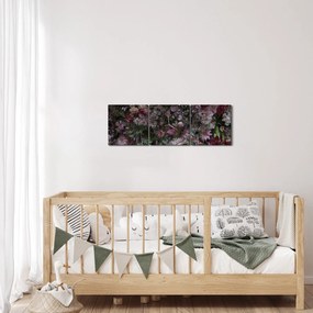 Obraz - Kvetinový múr (s hodinami) (90x30 cm)