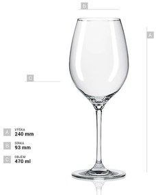 Rona Poháre na víno CELEBRATION 470 ml, 6 ks