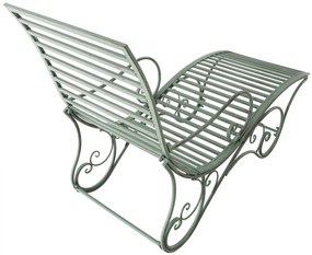 Kovová záhradné lehátko Amiens - Zelená antik