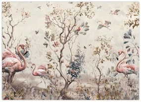 Obraz - Kresba plameniakov (70x50 cm)