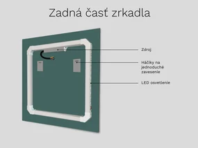 Atypické zrkadlo do kúpeľne s LED osvetlením A4