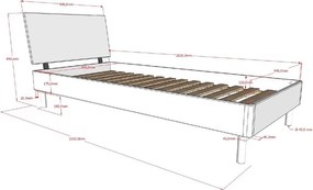 Jednolôžková posteľ z dubového dreva s roštom 90x200 cm v prírodnej farbe Forrest – Vipack