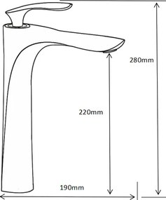 Mexen Lily - VYSOKÁ BATERIA UMYVADLOVÁ, Čierna/Chróm, 73610-17