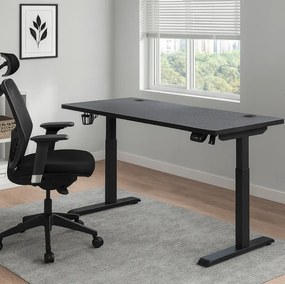 Elektrický výškovo nastaviteľný stôl 72 - 117 cm - čierny Šírka: 60 cm | Dĺžka: 140 cm