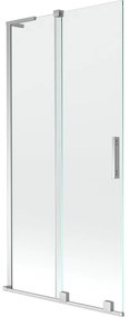 Mexen Velar L, 2-krídlová posuvná vaňová zástena 90 x 150 cm, 8mm číre sklo, chrómový profil, 896-090-003-01-01