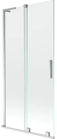 Mexen Velar L, 2-krídlová posuvná vaňová zástena 90 x 150 cm, 8mm číre sklo, chrómový profil, 896-090-003-01-01