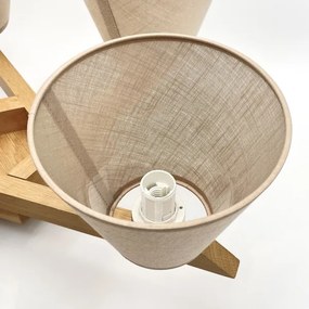 Brilagi - LED  Prisadený luster ANTHONY 5xE14/40W/230V dub/béžová