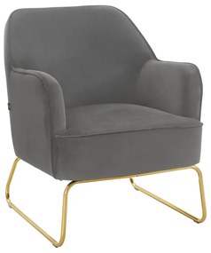 Sivé zamatové kreslo Joshua - Støraa