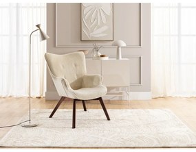 Béžové menčestrové kreslo s podnožkou Niko – Ropez