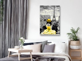 Artgeist Obraz - Paris Colour (1 Part) Vertical Yellow Veľkosť: 80x120, Verzia: Premium Print