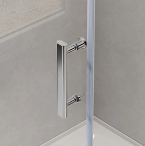 Erga Peoria, štvrťkruhový sprchový kút s posuvnými dverami 100(dvere) x 100(stena) x 190 cm, 6mm číre sklo, chrómový profil, ERG-Q02-PEORIA-D100D100-CL-CR