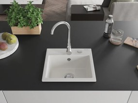 Mexen Milo - drez granitový 43,5x41,0cm, 1-komorový, biela, 6505441000-20