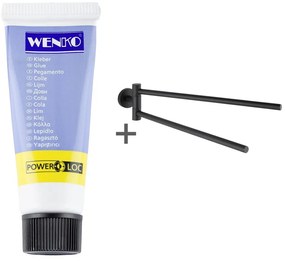 Matne čierny samodržiaci držiak na uteráky z nehrdzavejúcej ocele Bosio – Wenko