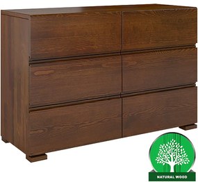 Komoda drevená borovica 6s Skandica Vestre Orech