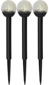 Súprava 3 vonkajších solárnych LED svietidiel Star Trading Roma, výška 23 cm