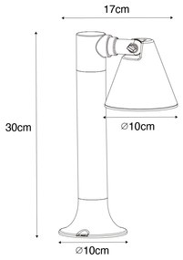 Moderný vonkajší stĺpikový svietidlo čierny 30 cm IP44 nastaviteľný - Ciara